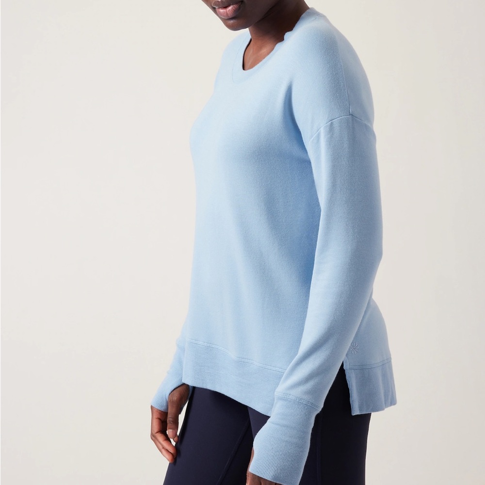Athleta coastal luxe sweatshirt heathered blue gray